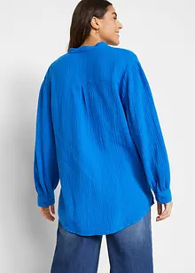 Lange mousseline blouse van katoen met zijsplitten, bonprix