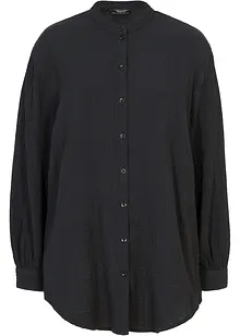 Lange mousseline blouse van katoen met zijsplitten, bonprix