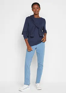 Geribd stretch shirt met boothals, bonprix