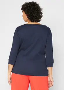 Geribd stretch shirt met boothals, bonprix