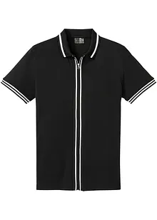 Piqué poloshirt met ritssluiting van katoen, bonprix