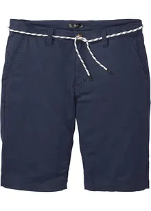 Chino bermuda met linnen en strikkoordjes, regular fit, bonprix