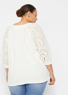 Mousseline tuniek met broderie anglaise, bonprix