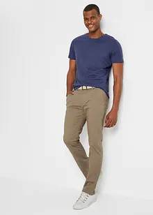 Regular fit stretch chino met comfort fit en riem, straight, bonprix