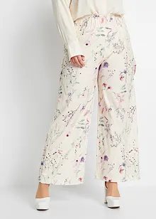 Jersey broek van crêpe met bloemenprint, bonprix