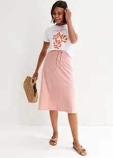 Jersey rok met strepen, knielang, bonprix