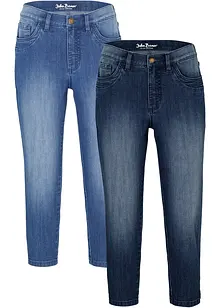 Slim fit mid waist 3/4 jeans (set van 2), bonprix