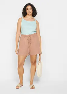 Paperbag short met linnen, bonprix