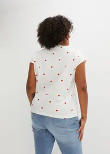 Gedessineerd shirt met kant, bonprix