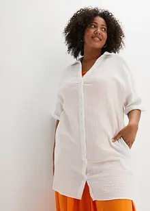 Lange, oversized blouse van mousseline, bonprix