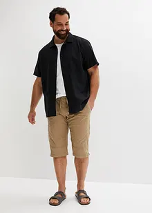 Overhemd met linnen en korte mouwen, loose fit, bonprix