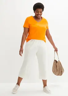 Culotte met linnen, tot op de kuit, bonprix