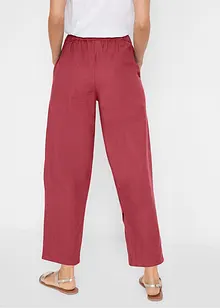 Cropped broek met linnen en high waist comfortband, loose fit, bonprix