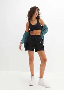 Sweat short met mesh, bonprix