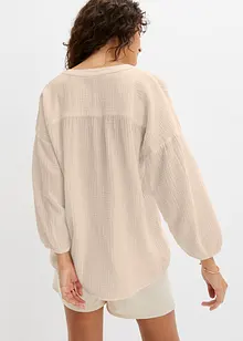 Katoenen blouse van mousseline, 7/8 mouw, bonprix