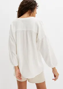 Katoenen blouse van mousseline, 7/8 mouw, bonprix