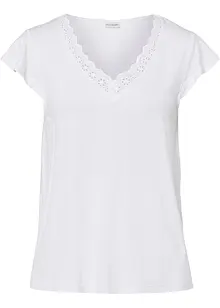 Shirt met kant van viscose, bonprix