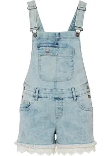 Korte denim tuinbroek met kant, RAINBOW