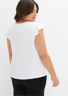 Shirt met kant van viscose, bonprix