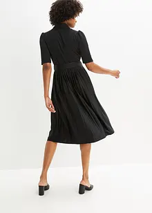 Jersey midi jurk met plissé rokdeel, bonprix