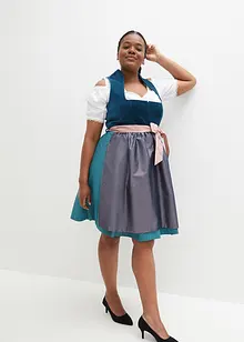 Midi dirndl met fluweel en schort (2-dlg. set), bpc bonprix collection