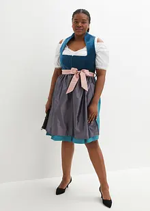 Midi dirndl met fluweel en schort (2-dlg. set), bpc bonprix collection