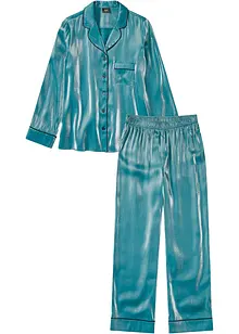 Satijnen pyjama met glans (2-dlg. set), bonprix