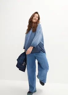 Oversized shirt van materiaalmix, bonprix