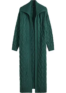 Lang gebreid vest met kabelpatroon, bonprix