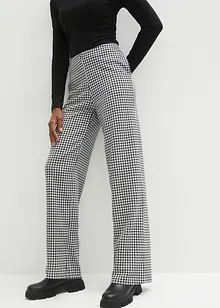 Stretch broek met pied-de-poule, wide leg, bonprix