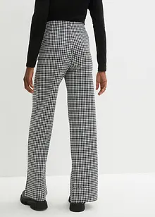 Stretch broek met pied-de-poule, wide leg, bonprix