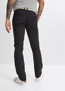 Regular fit stretch chino met comfort fit en riem, straight, bonprix