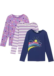 Meisjes longsleeve (set van 3) van biologisch katoen, bonprix