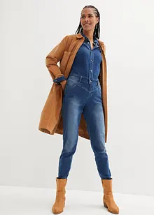 Stretch thermo jeans jumpsuit met zachte voering, John Baner JEANSWEAR