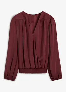 Satijnen blouse in wikkellook, bonprix