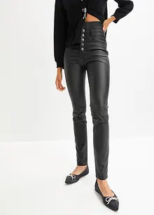 Imitatieleren high waist broek, bonprix