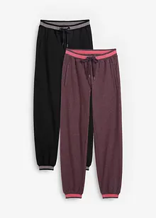 Sweatpants met boordjes (set van 2), bonprix