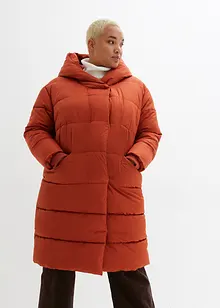Lange, gewatteerde oversized jas met capuchon van gerecycled polyester, bonprix