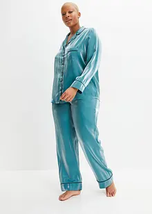 Satijnen pyjama met glans (2-dlg. set), bonprix