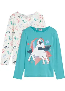 Meisjes longsleeve van biologisch katoen (set van 2), bonprix