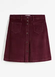 Stretch corduroy rok met knoopsluiting, bonprix