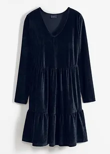 Mini jurk van elastisch fluweel, bonprix