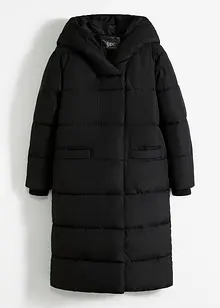 Lange, gewatteerde oversized jas met capuchon van gerecycled polyester, bonprix