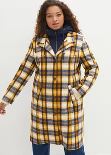 Korte coat met wol, layerlook, bonprix