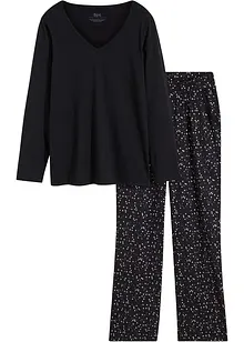 Pyjama met glanzende print (2-dlg.), bonprix