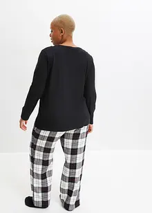 Pyjama met flanellen broek en cadeauzakje (3-dlg. set), bonprix