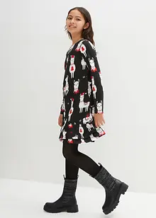 Meisjes jersey jurk met kerstprint, bonprix