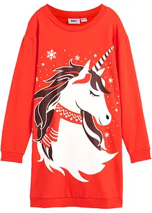 Meisjes sweatjurk met kerstprint, bonprix