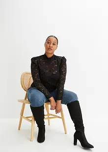 Aansluitend longsleeve met kant, bonprix