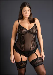 Bustier met jarretels en string ouvert (2-dlg. set), VENUS